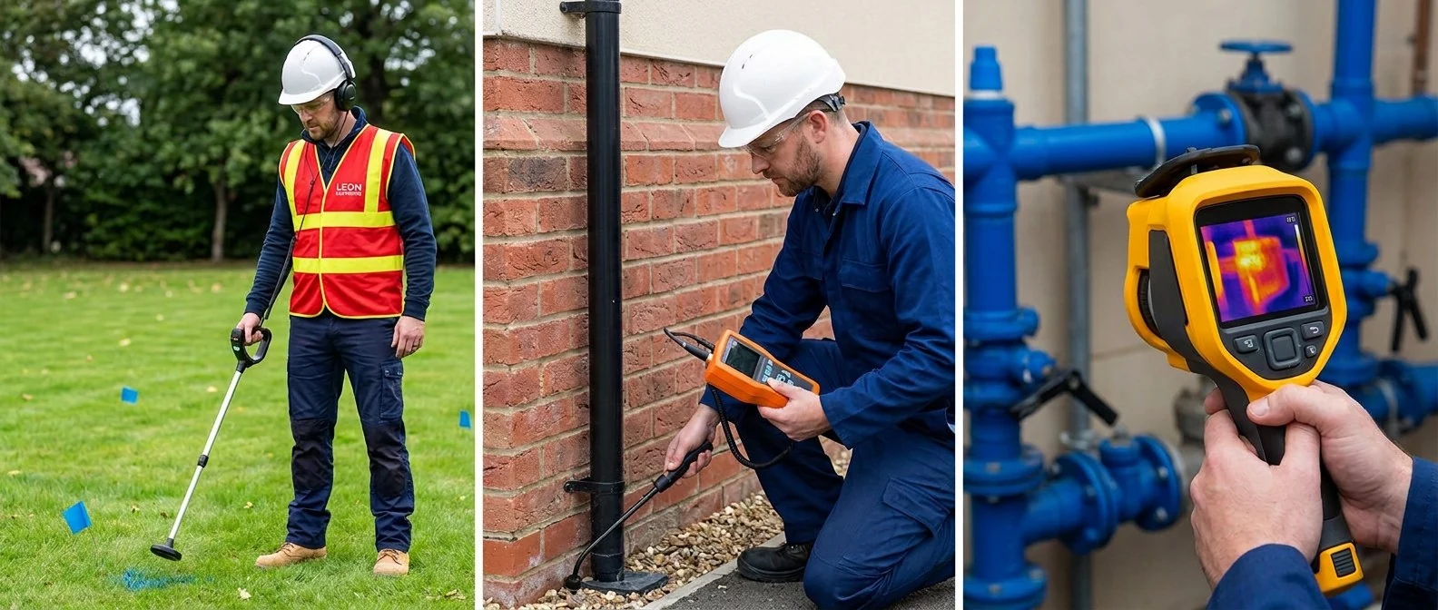Leon Plumbing leak detection technician and scanning equipment